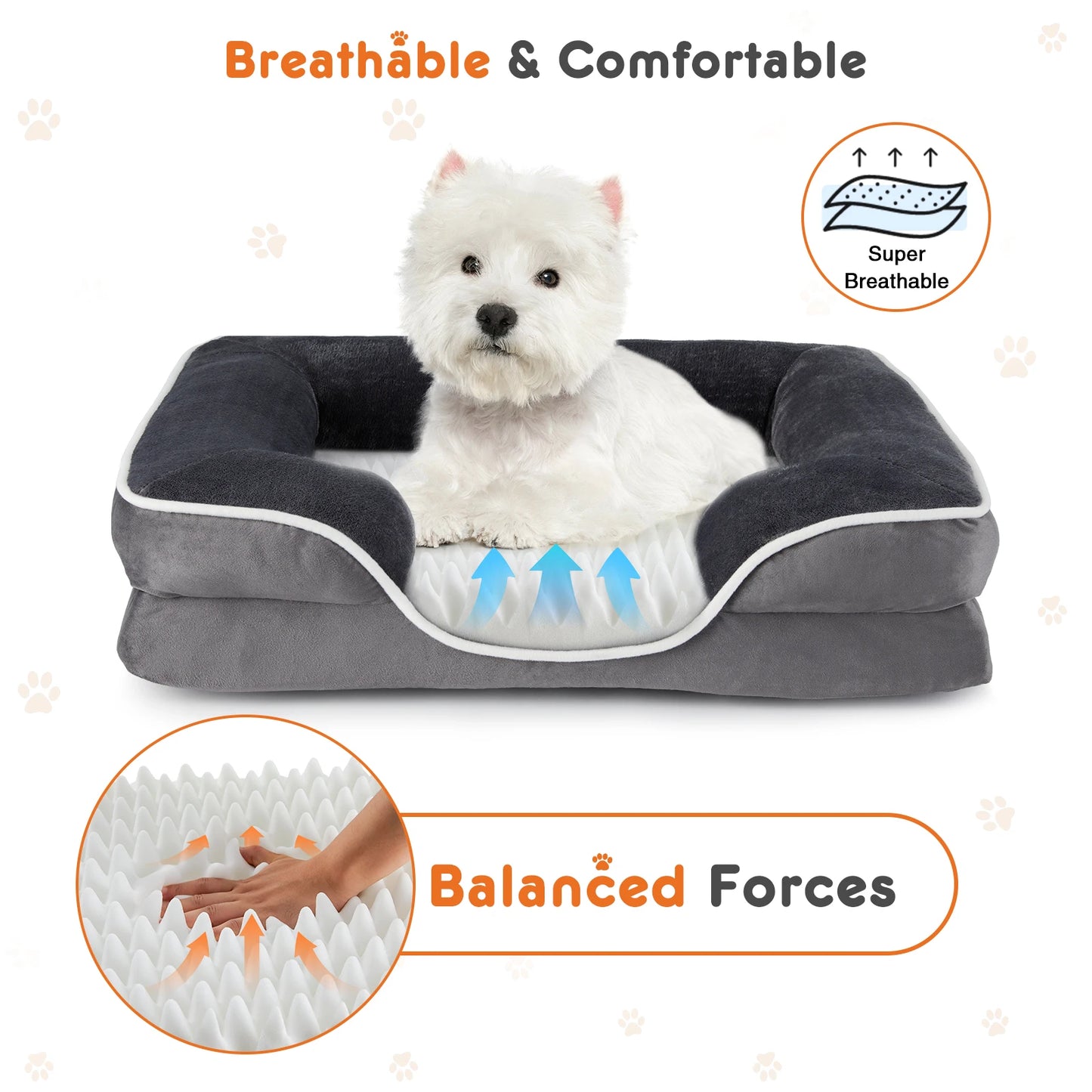 JHK Orthopedic Memory Foam Dog Bed for Dogs and Cats