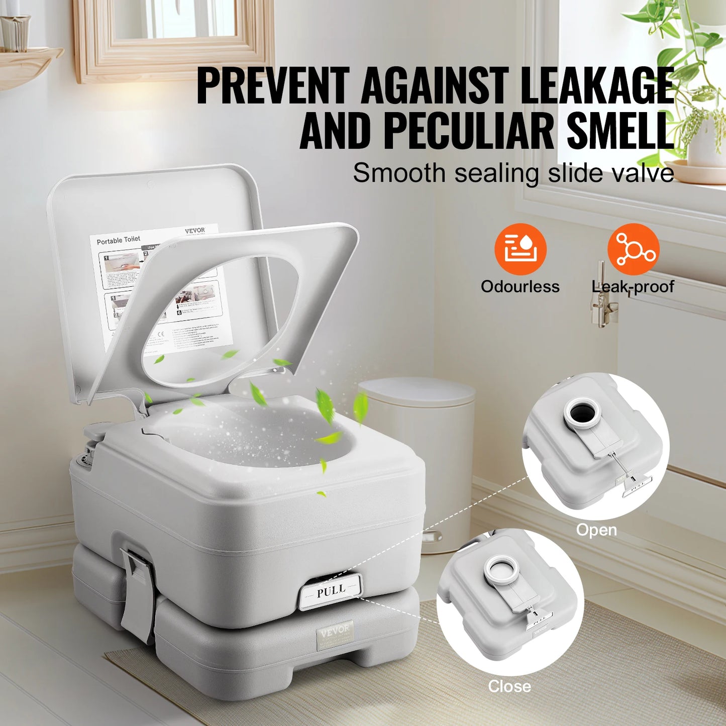SucceBuy Portable Toilet for Camping Porta Potty Push-Button Pressurized Flush Commode Leak-proof and Odourless Portable Toilet