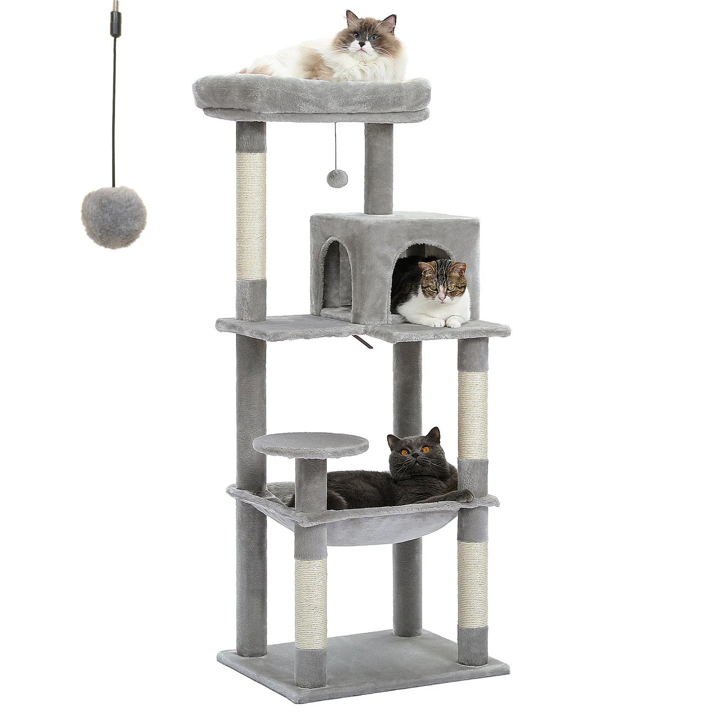 PAWZ Road Cat Tree Indoor Five-Level Scratching Tower