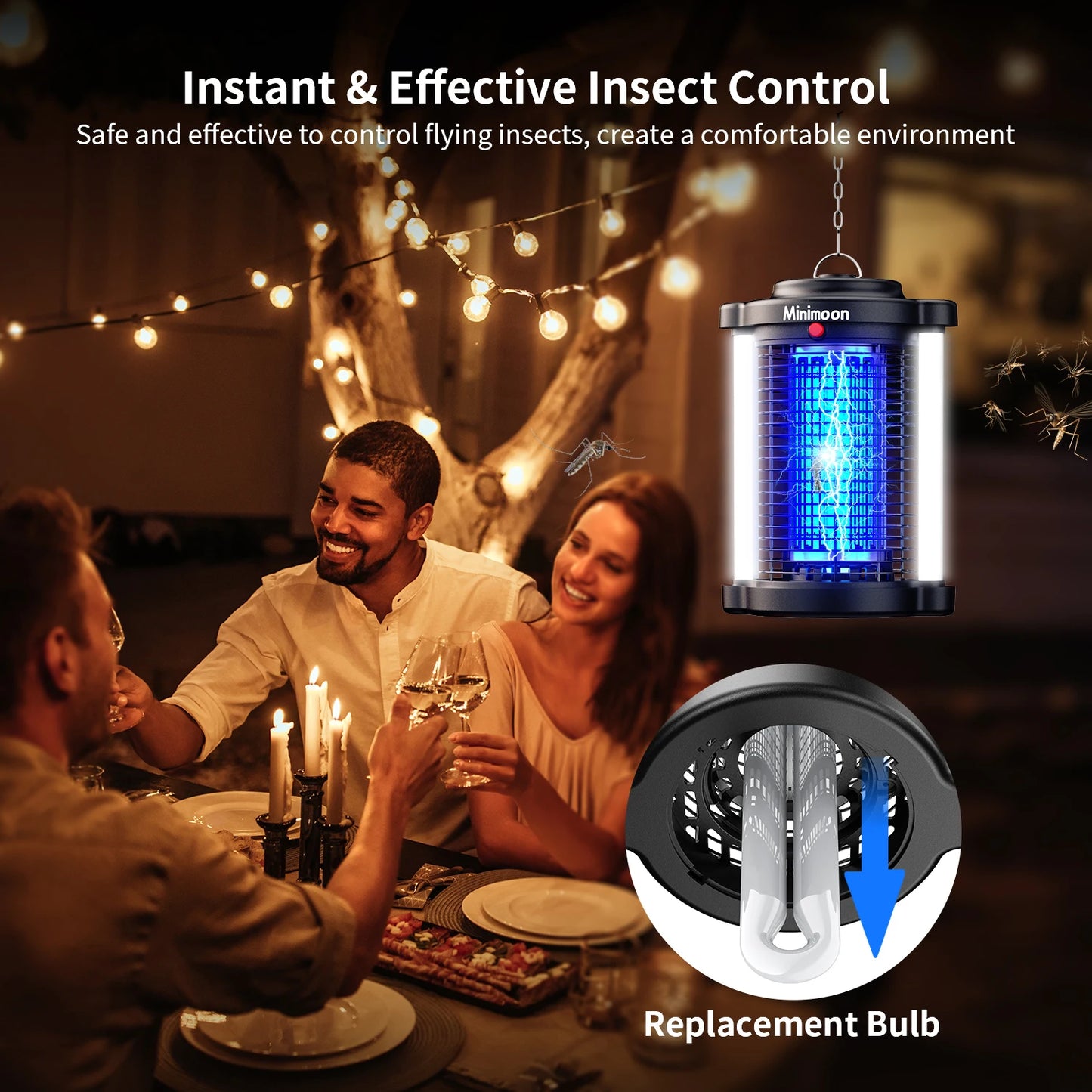Bug Zapper Outdoor Mosquito Trap With Dual LED 4200V