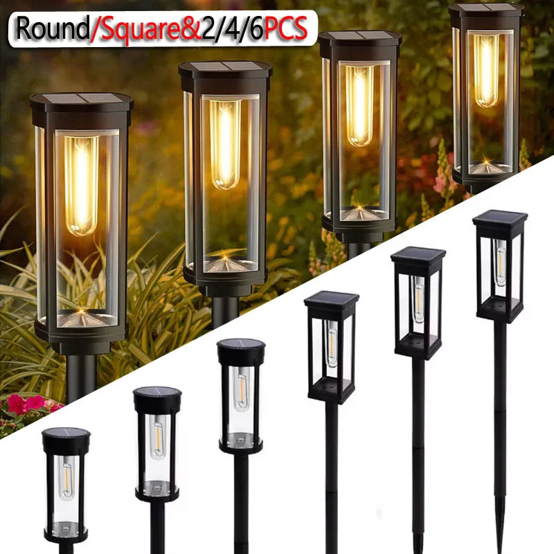 DOUWENXI Solar Pathway Lights Outdoor Garden Waterproof Lamps Decor