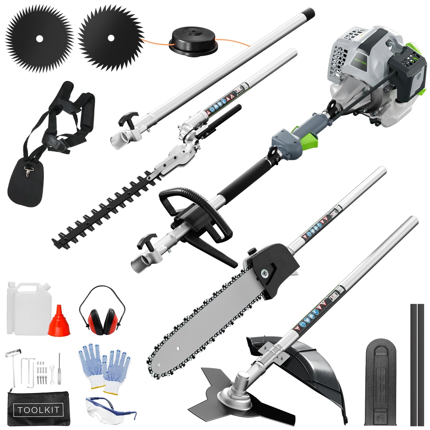 6-In-1 Gas Powered Weed Wacker Trimmer Pole Saw
