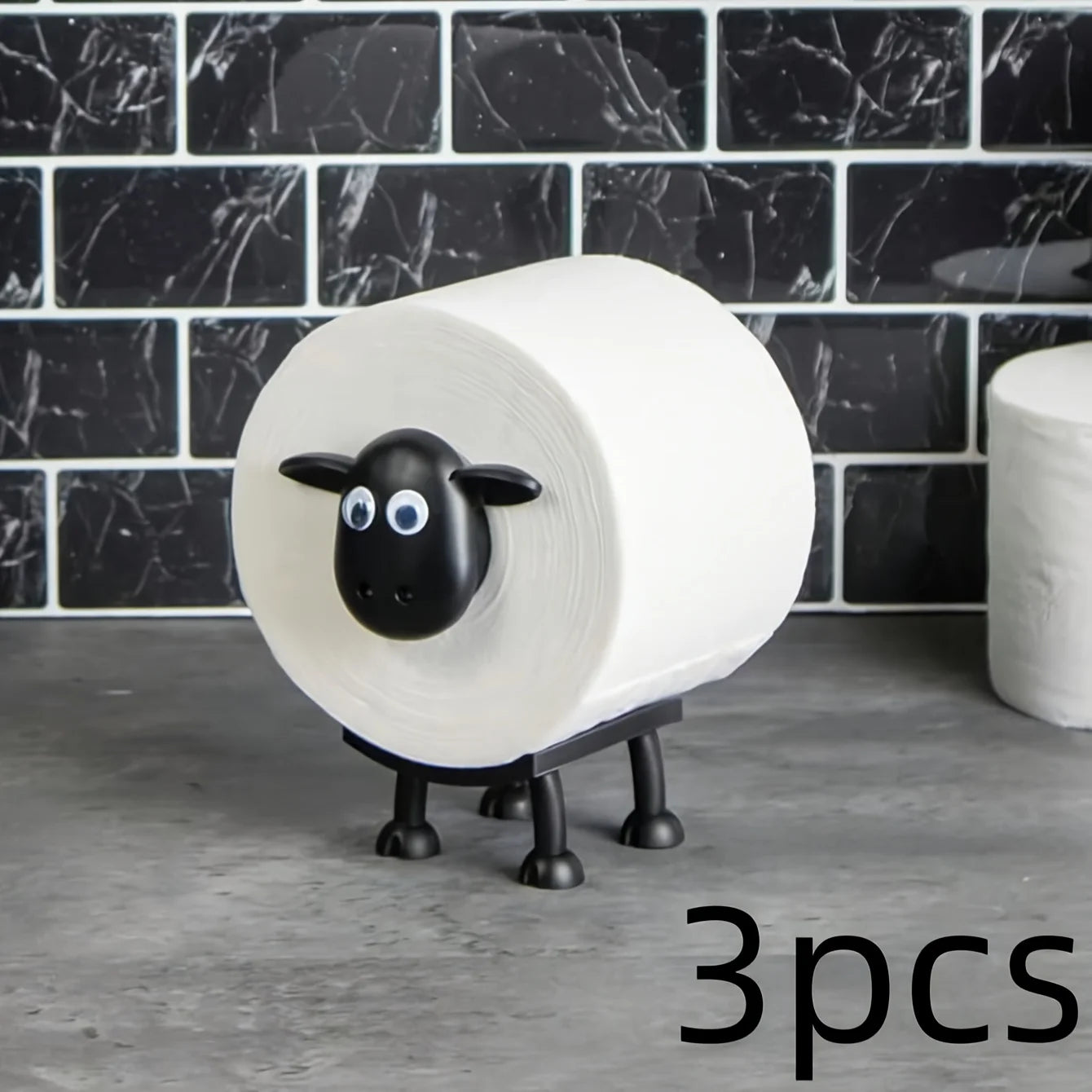 Independent Toilet Paper Holder Set Black Sheep Design