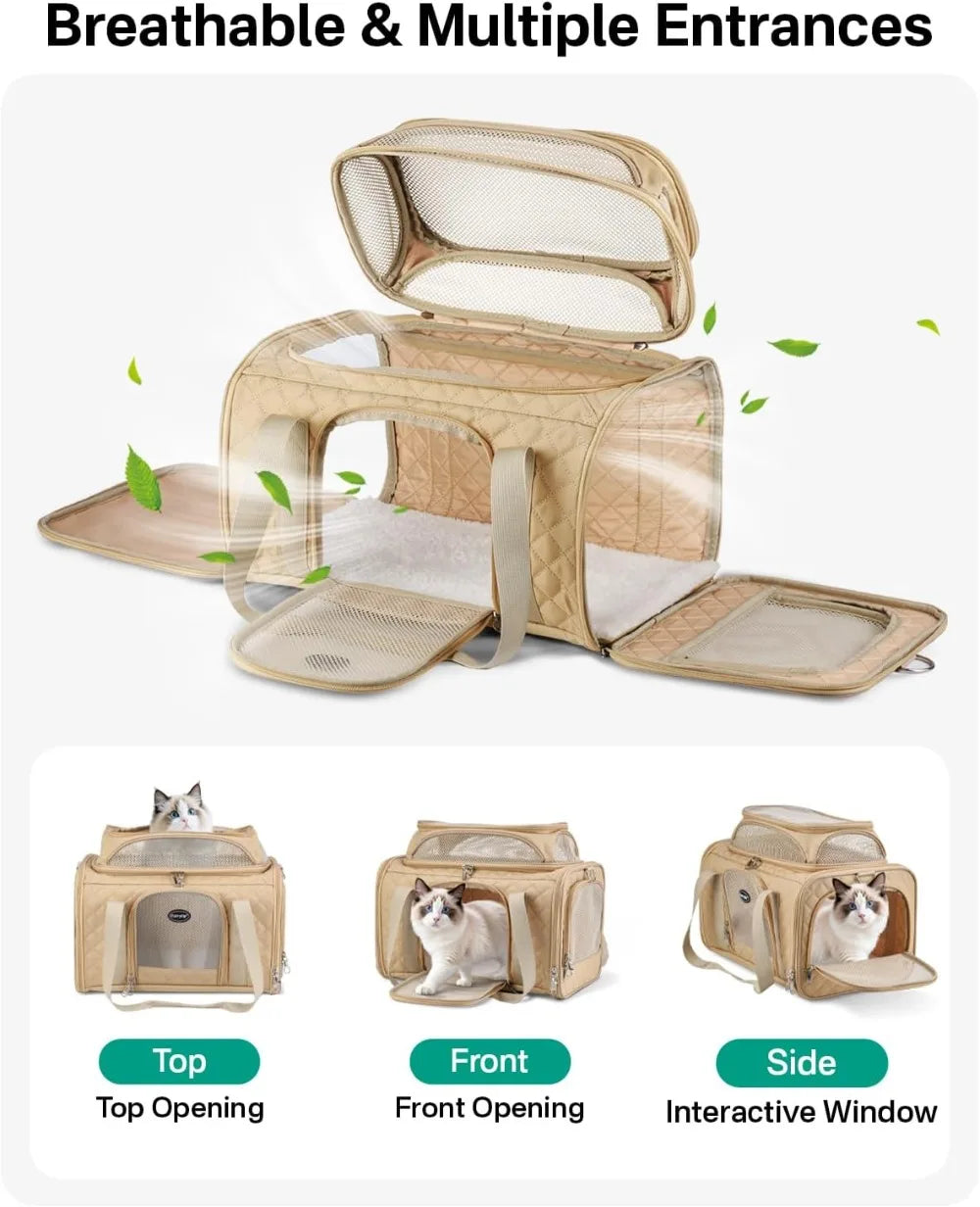 Airline Approved Cat Carrier Soft Sided Under Seat Travel Carrier