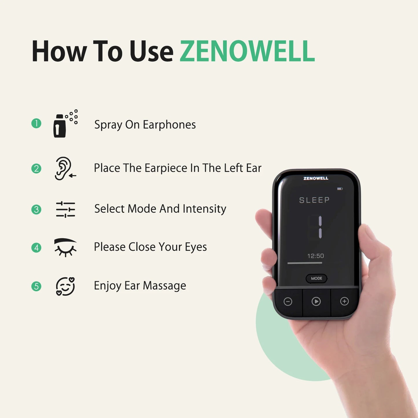 Zenowell Vagus Nerve Stimulation for Deep Sleep Anxiety Relief