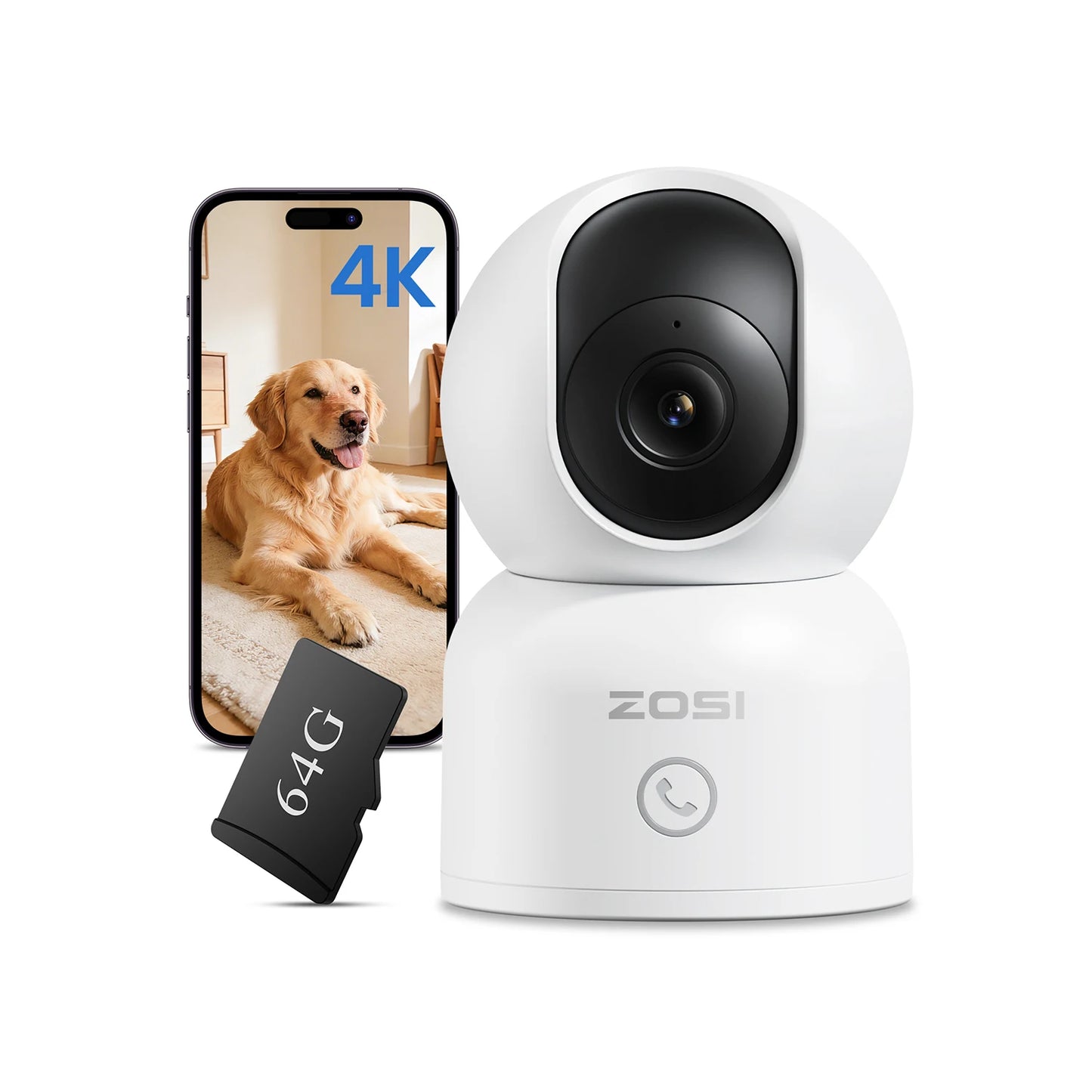 ZOSI 360 Degree Smart Home Security Camera AI Auto Tracking