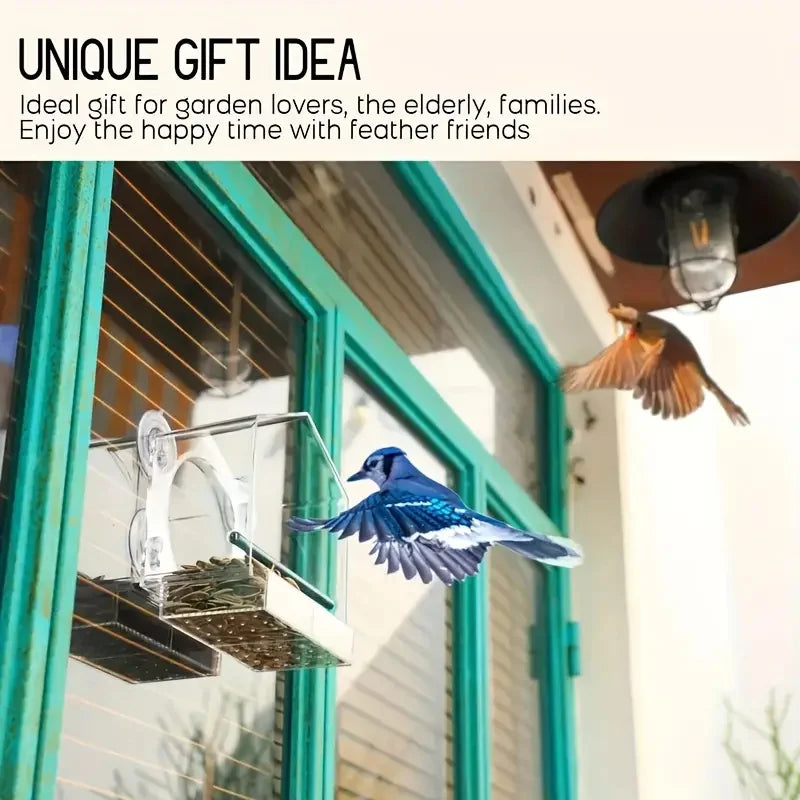 Transparent Window Bird Feeder With Suction Cups For Wild Birds