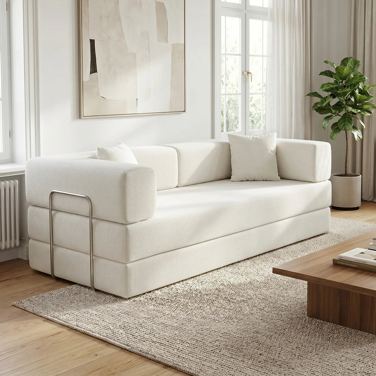 Yqzyphyna Boneless Futon Sofa Bed Convertible Couch Sleeper