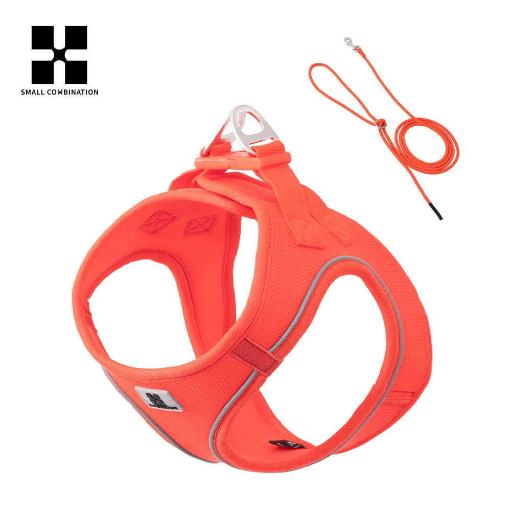 Small Combination Reflective Dog Harness Leash Set Adjustable