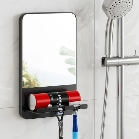 Fogless Shower Mirror With Razor Holder, Suction Mount, Rustproof