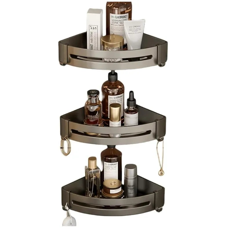 Triangle Adhesive Shower Caddy Set for Corner Wall Mount