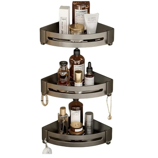 Triangle Adhesive Shower Caddy Set for Corner Wall Mount