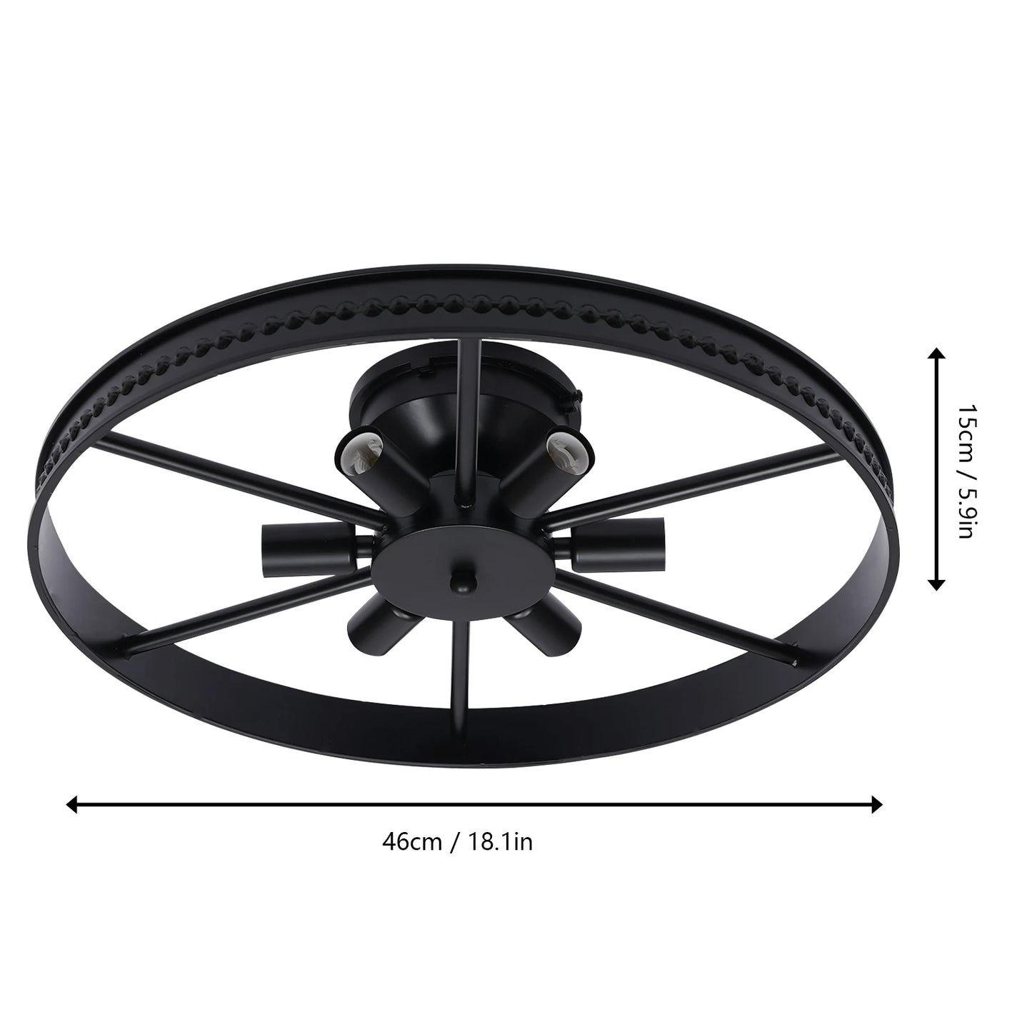 Industrial Iron Six Light Ceiling Chandelier