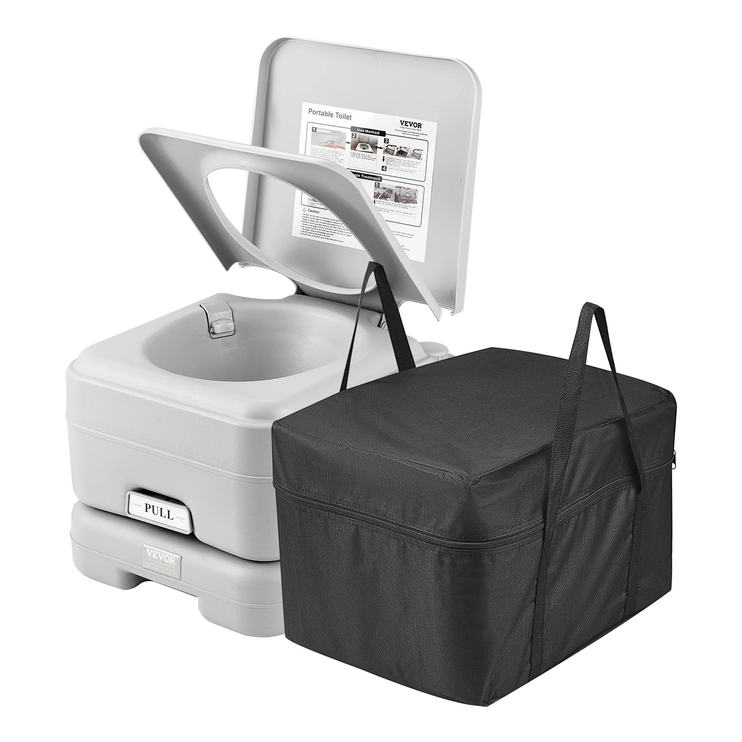 SucceBuy Portable Toilet for Camping Porta Potty Push-Button Pressurized Flush Commode Leak-proof and Odourless Portable Toilet