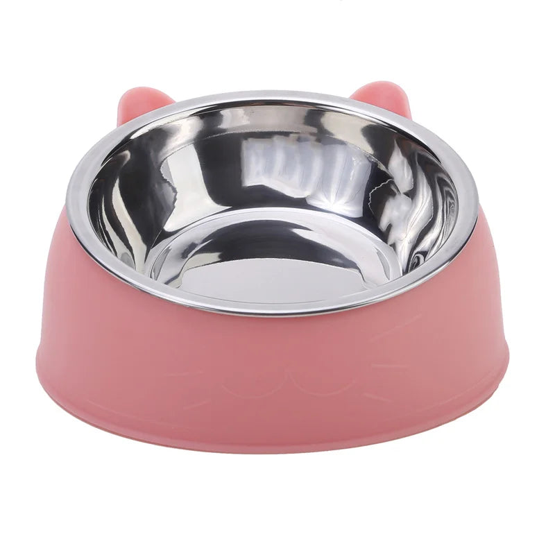 Inclined Cat Bowl Set Stainless Steel Feeding Bowls For Pets