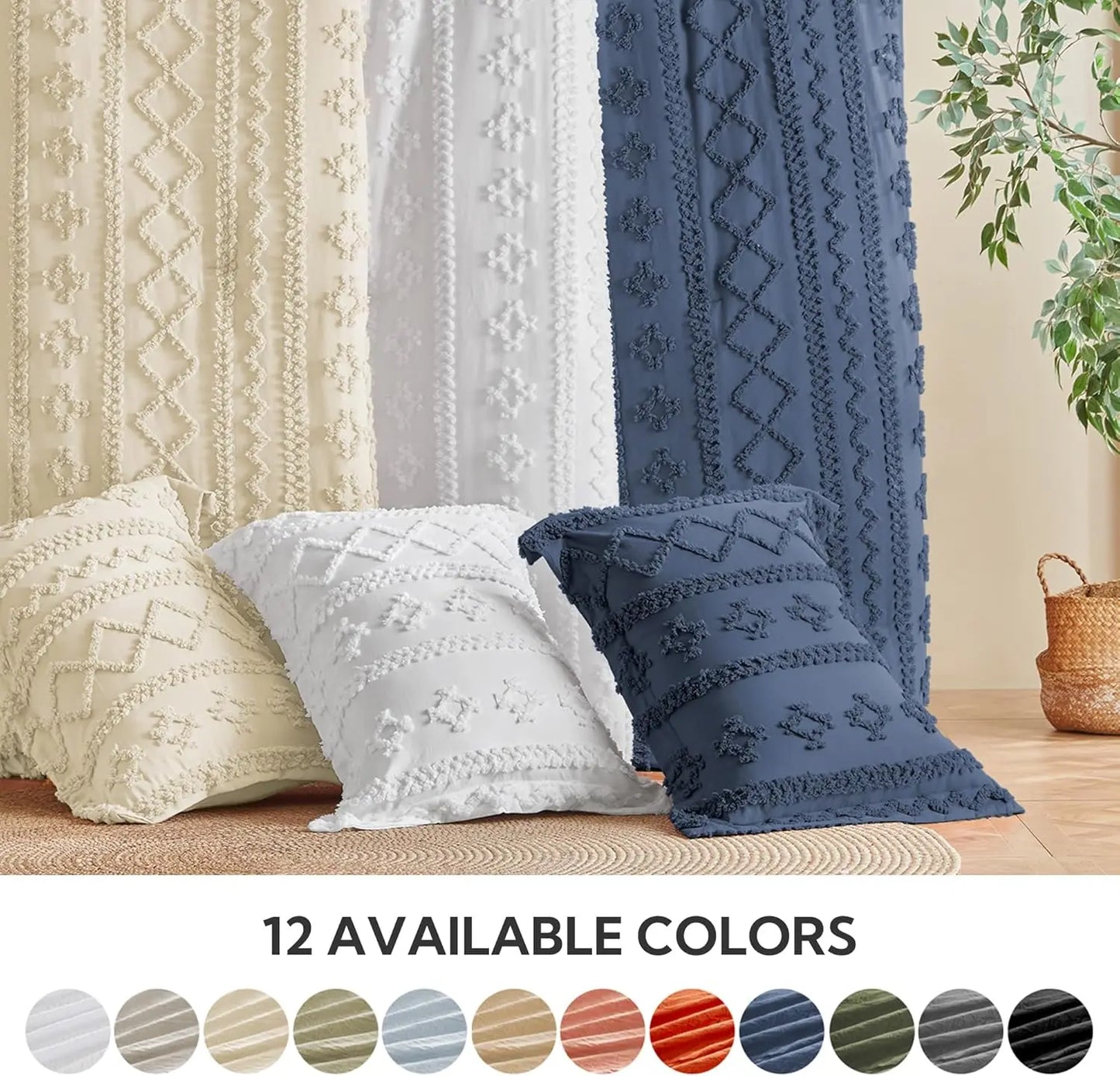 Boho Bedding Set 7 Piece Tufted Comforter Bed In A Bag