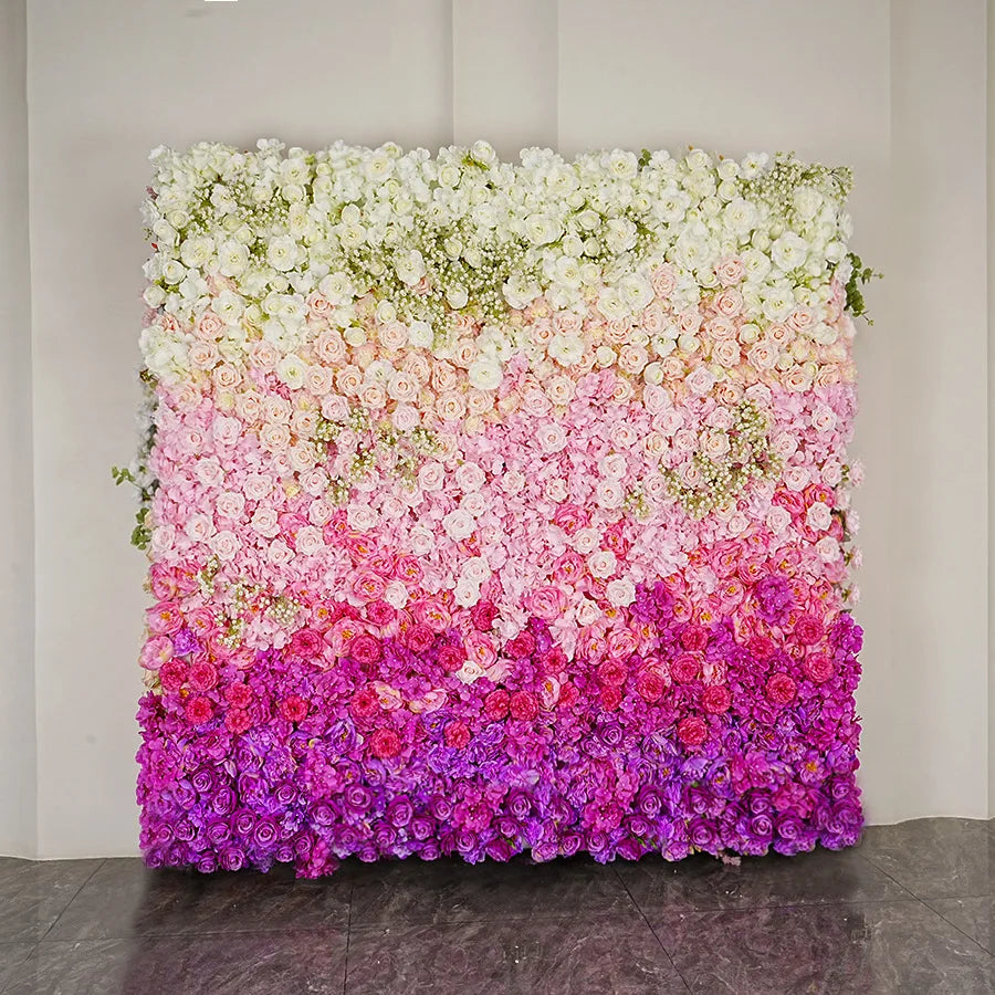 Gradient Rose Cloth Curtain Backdrop for Outdoor Wedding Decor