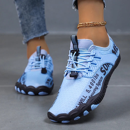 Women Letter Print Barefoot Water Shoes Quick Dry Anti Slip Aqua Socks Lightweight Beach Swim Surf Yoga Walking Outdoor Sneakers