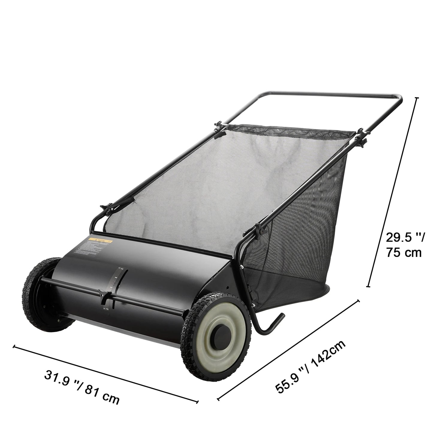 SucceBuy Tow Behind Lawn Sweeper Capacity Heavy Duty Leaf Collector