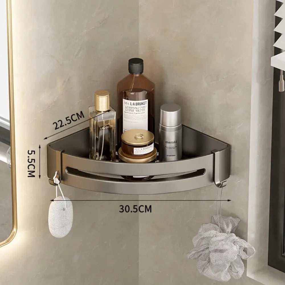 Triangle Adhesive Shower Caddy Set for Corner Wall Mount