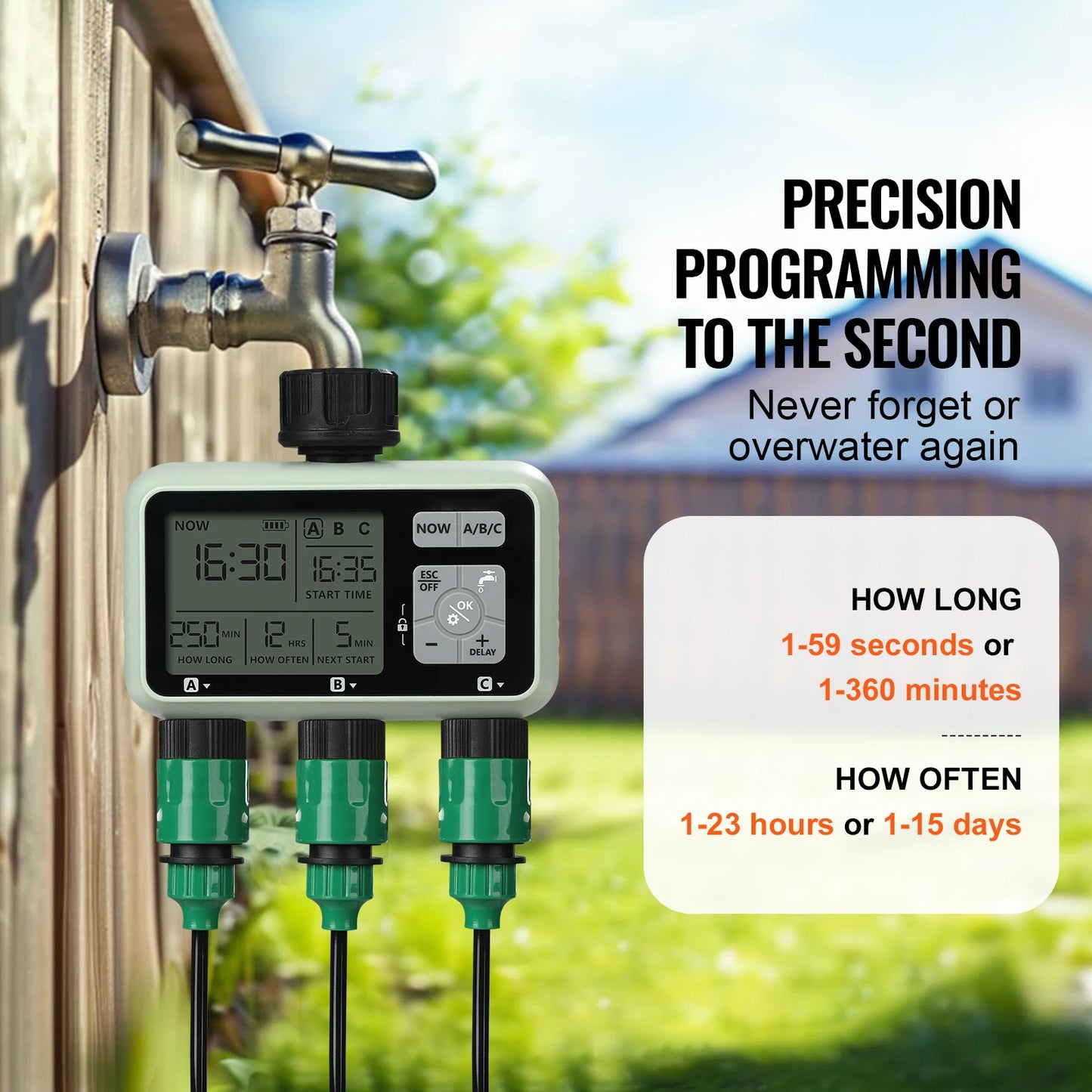 SucceBuy Water Timer 3 Independent Watering Zones With LCD Display