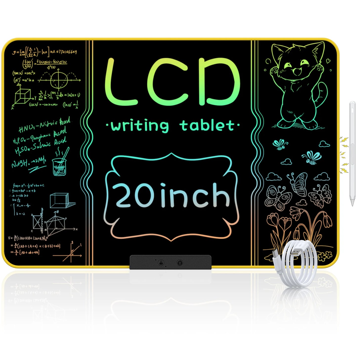 32 Inch/20 Inch Rechargeable LCD Writing Tablet, Huge Size Drawing Tablet Doodle Board with Eye-Care Colorful Screen For Kid Toy