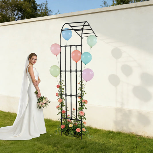 Half Side Garden Arch Trellis Steel Free Standing Plant Support