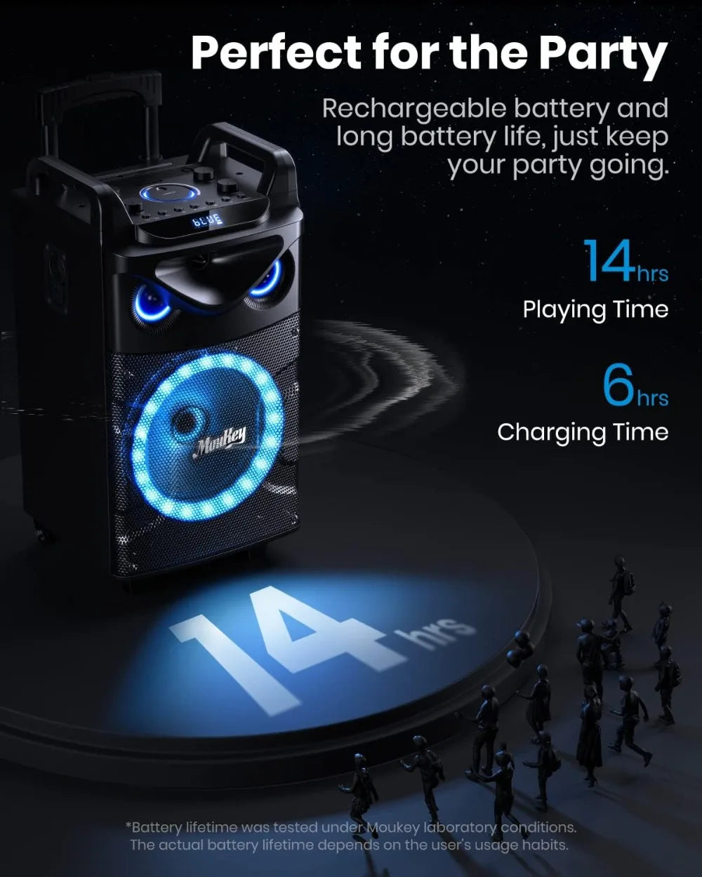 Portable PA System With Karaoke Bluetooth Speaker And Wireless Mics