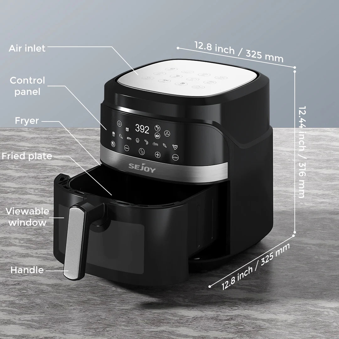 Sejoy Air Fryer 8in1 Multicooker Roast Bake Dehydrate Keep Warm
