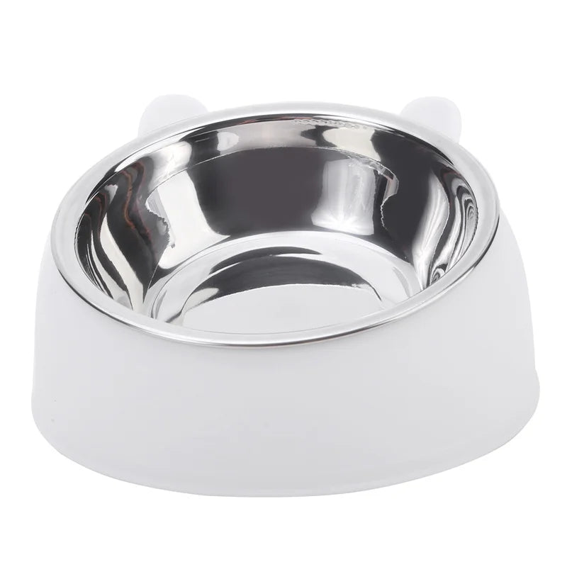 Inclined Cat Bowl Set Stainless Steel Feeding Bowls For Pets