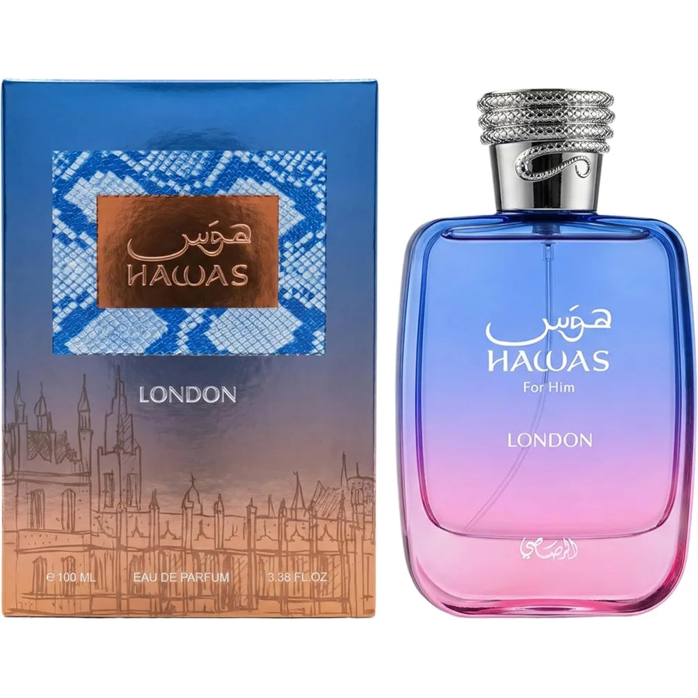 Hawas London & Atlantis For Men Eau De Parfum Combo Set, 100ml Fresh Aquatic Woody Men Cologne Kit, Long Lasting City Inspired Masculine Fragrance Luxury Gift Pack For Him