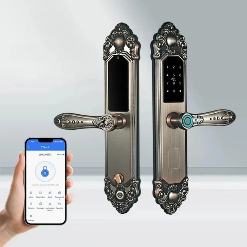 Fingerprint Password Smart Door Lock With Biometric Keypad And WiFi