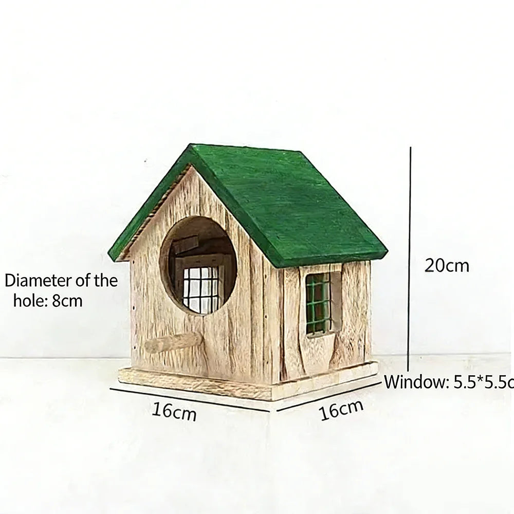 Wooden Outdoor Birdhouse Weatherproof Hanging Nest Box