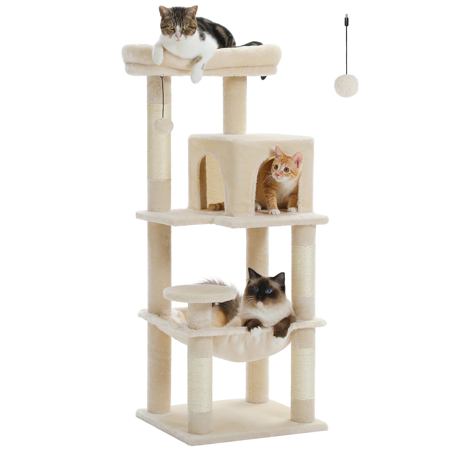 PETEPELA Cat Tree Five Level Tower With Metal Frame Hammock