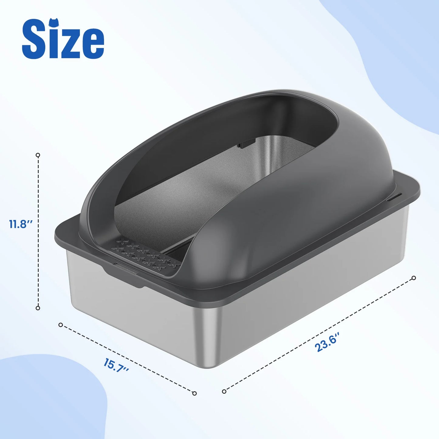 Stainless Steel Cat Litter Box With Lid Easy Clean Design