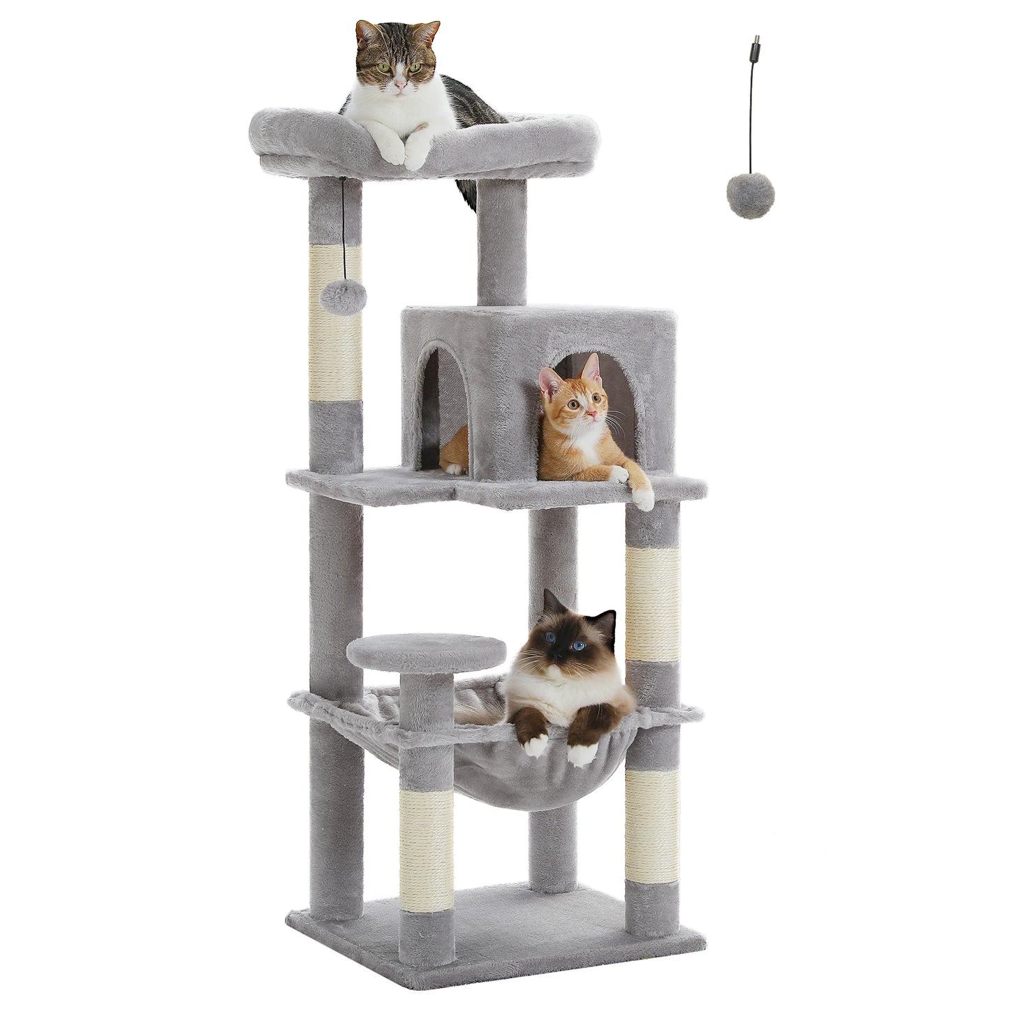 PETEPELA Cat Tree Five Level Tower With Metal Frame Hammock