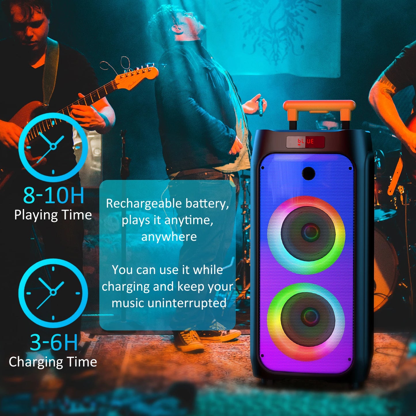 FanFun Large Bluetooth Karaoke Speaker With Wheels