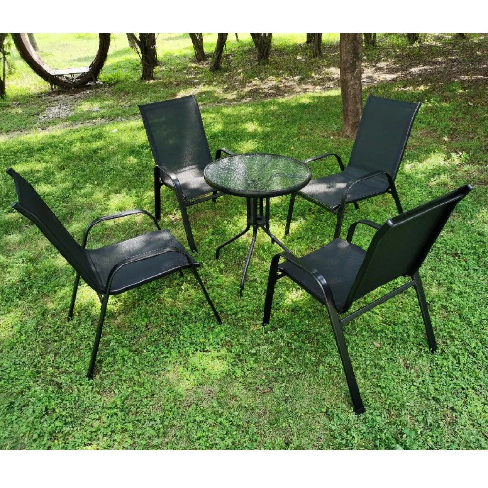 AuAg Garden Chairs Steel Iron Teslin Fabric Folding High Back