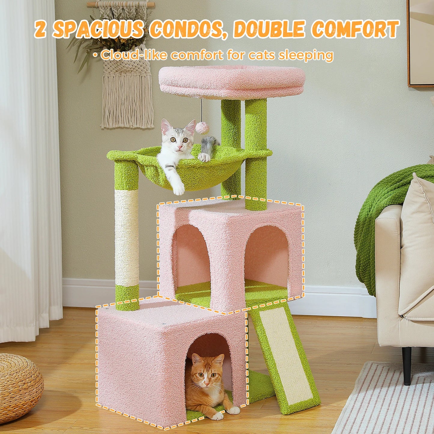 PAWZ Road Large Cat Tree Indoor Multi-Level Tower With Condos