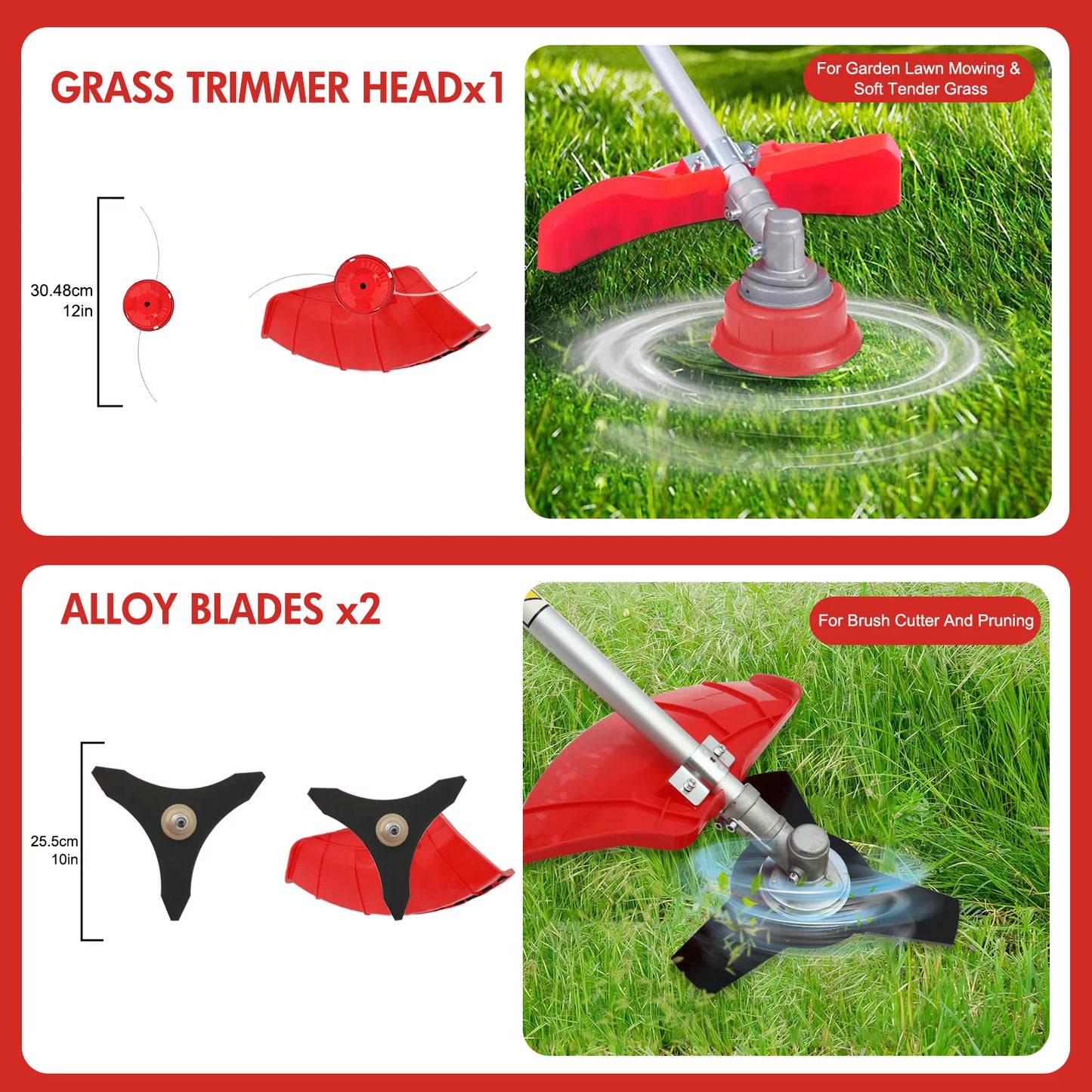 Gas 4 Stroke Weed Wacker 31cc Straight Shaft Lawn Trimmer