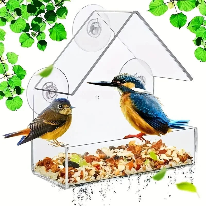 Transparent Window Bird Feeder With Suction Cups For Wild Birds