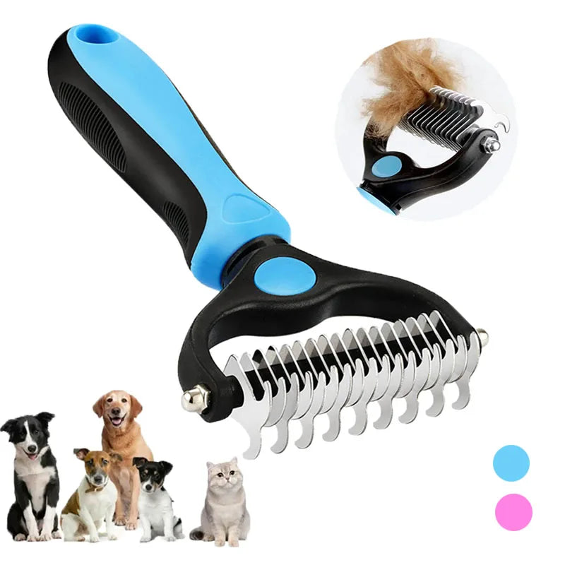 Pet Deshedding Brush Cat Comb Self Cleaning Grooming Tool