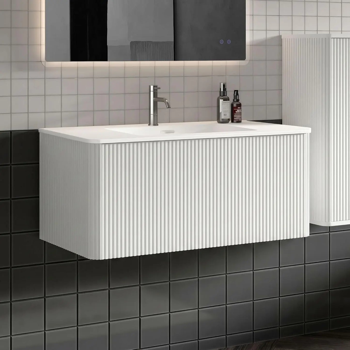 Modern Floating Bathroom Vanity With Sink And Soft Close Drawers