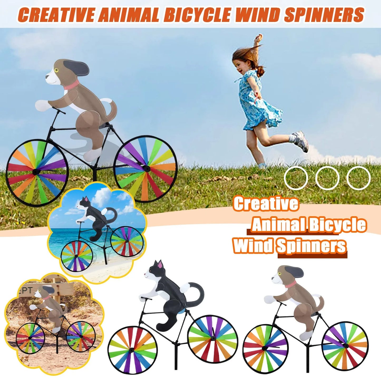 Outdoor Cat Bicycle Garden Sculpture For Yard Decor