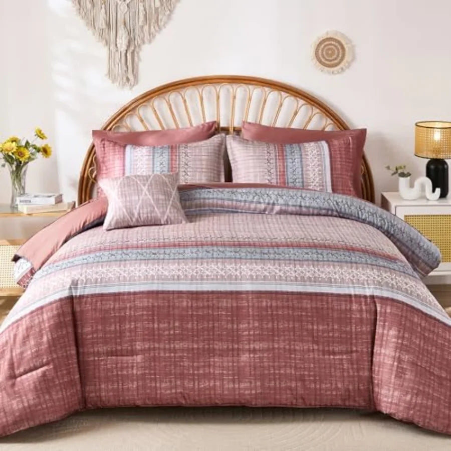 Boho King Comforter Bedding Set Duvet Cover and Pillowcases
