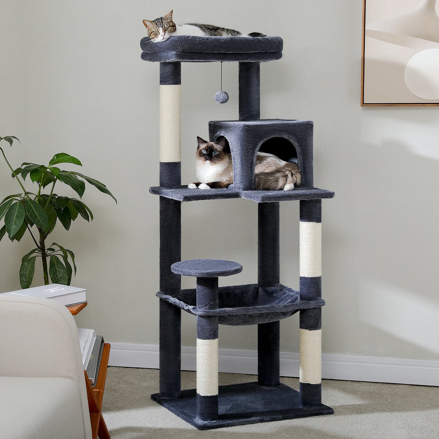 PAWZ Road Cat Tree Indoor Five-Level Scratching Tower