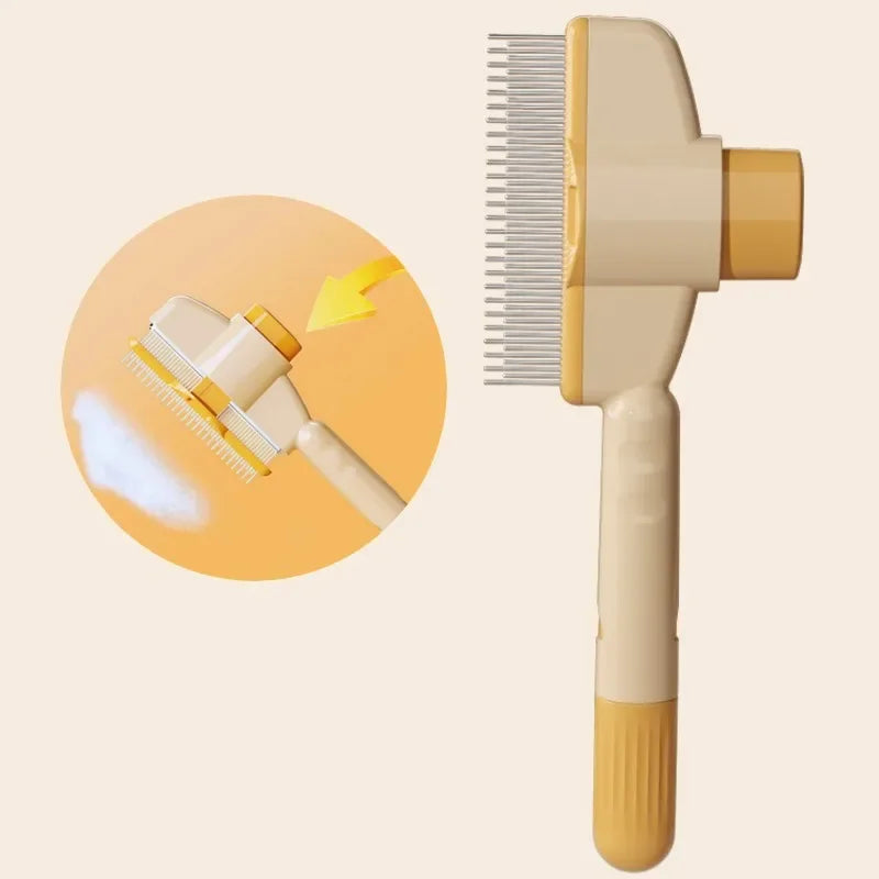 Self-Cleaning Dog Comb With One Button Pet Hair Remover