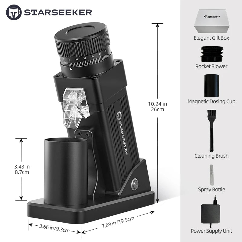 Starseeker E55Pro Electric Coffee Grinder Conical Burr Stepless Fineness