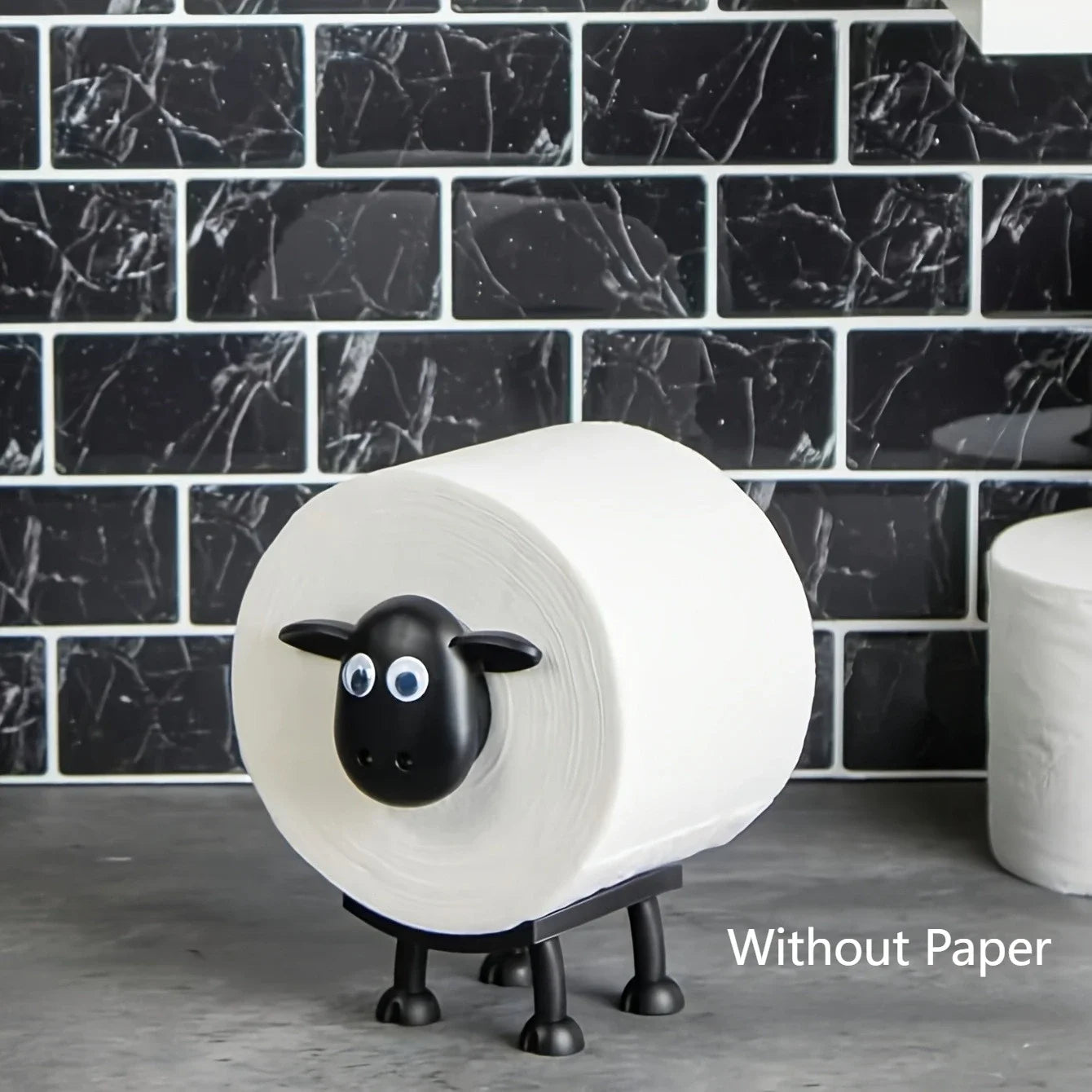 Independent Toilet Paper Holder Set Black Sheep Design