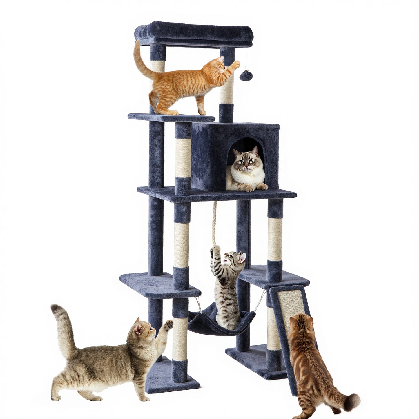 MCQ CN Cat Tree Tower Multi-Level Condo For Indoor Cats